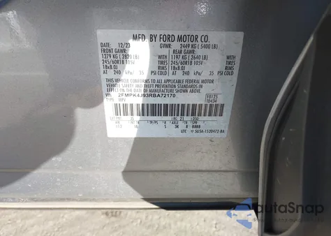 2024 Ford Edge Sel из США, поврежденный, VIN 2FMPK4J93RBA72170